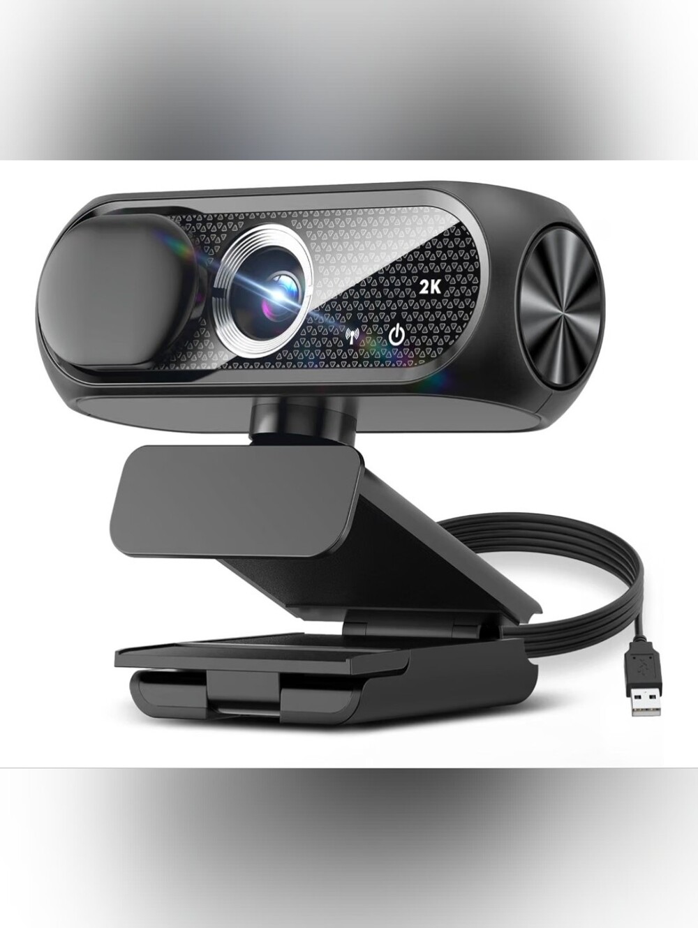 2K Webcam with Microphone, Noise Cancellation, Privacy Cover, Wide-Angle Lens.